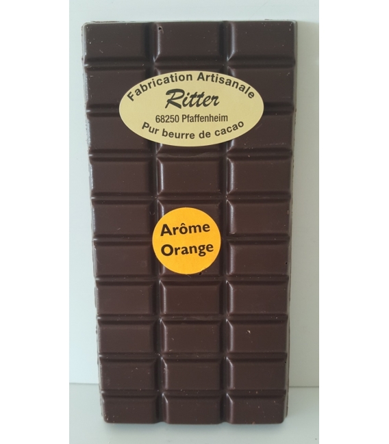Tablette chocolat noir arôme orange 100gr